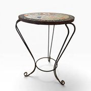 Vintage metal side table/plant table with mosaic.