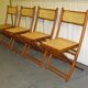 Lot de 4 chaises pliantes cannées années 70