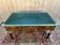 Empire style double-layered desk in mahogany and green leather