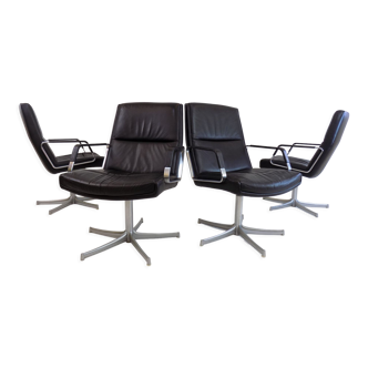 4 fauteuils FK 711 par Preben Fabricius/Jørgen Kastholm pour Walter Knoll