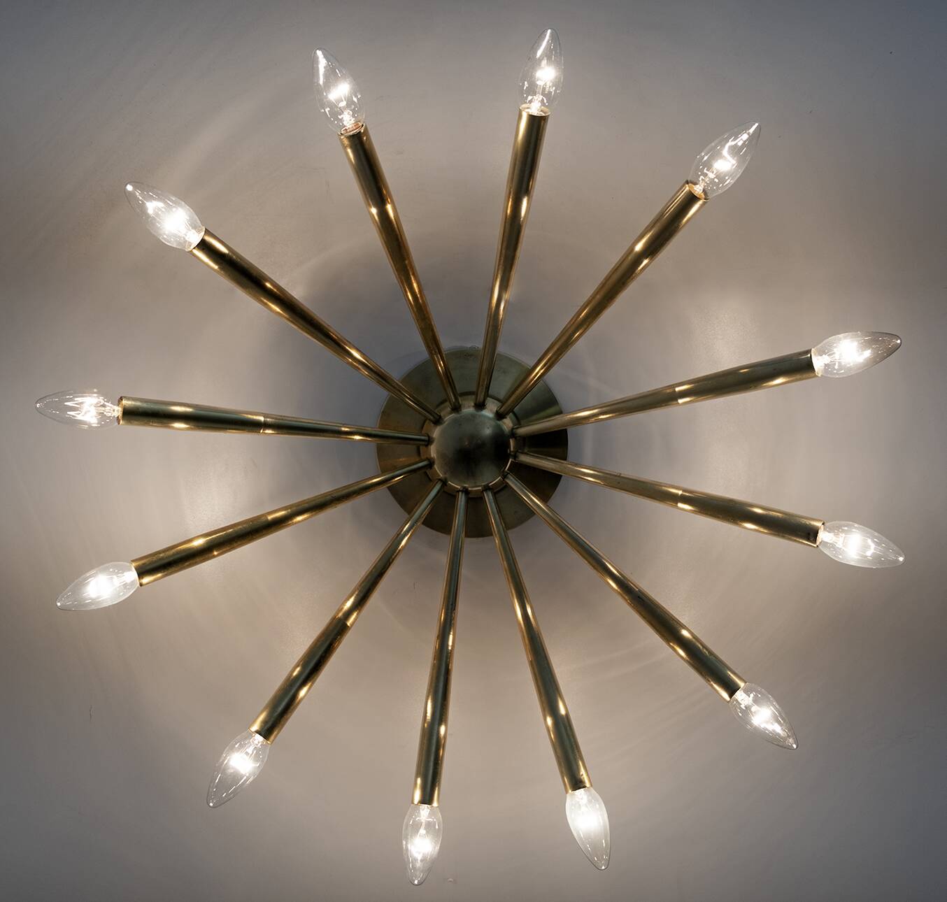 Angelo Lelli Mid-Century Modern Italian Brass Wall Lamp for Arredoluce, 50