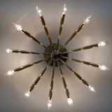 Angelo Lelli Mid-Century Modern Italian Brass Wall Lamp for Arredoluce, 50