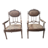 Pair of Louis XVI armchairs - Circa 1900