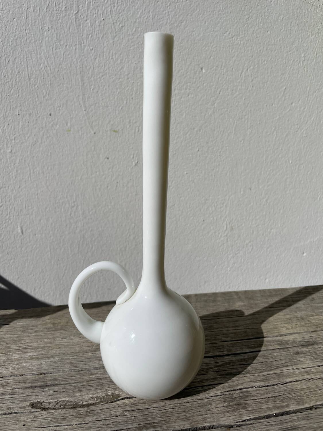 White opaline glass soliflore vase