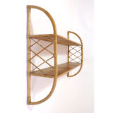 2 tier rattan shelf from the 1960s-1970s.