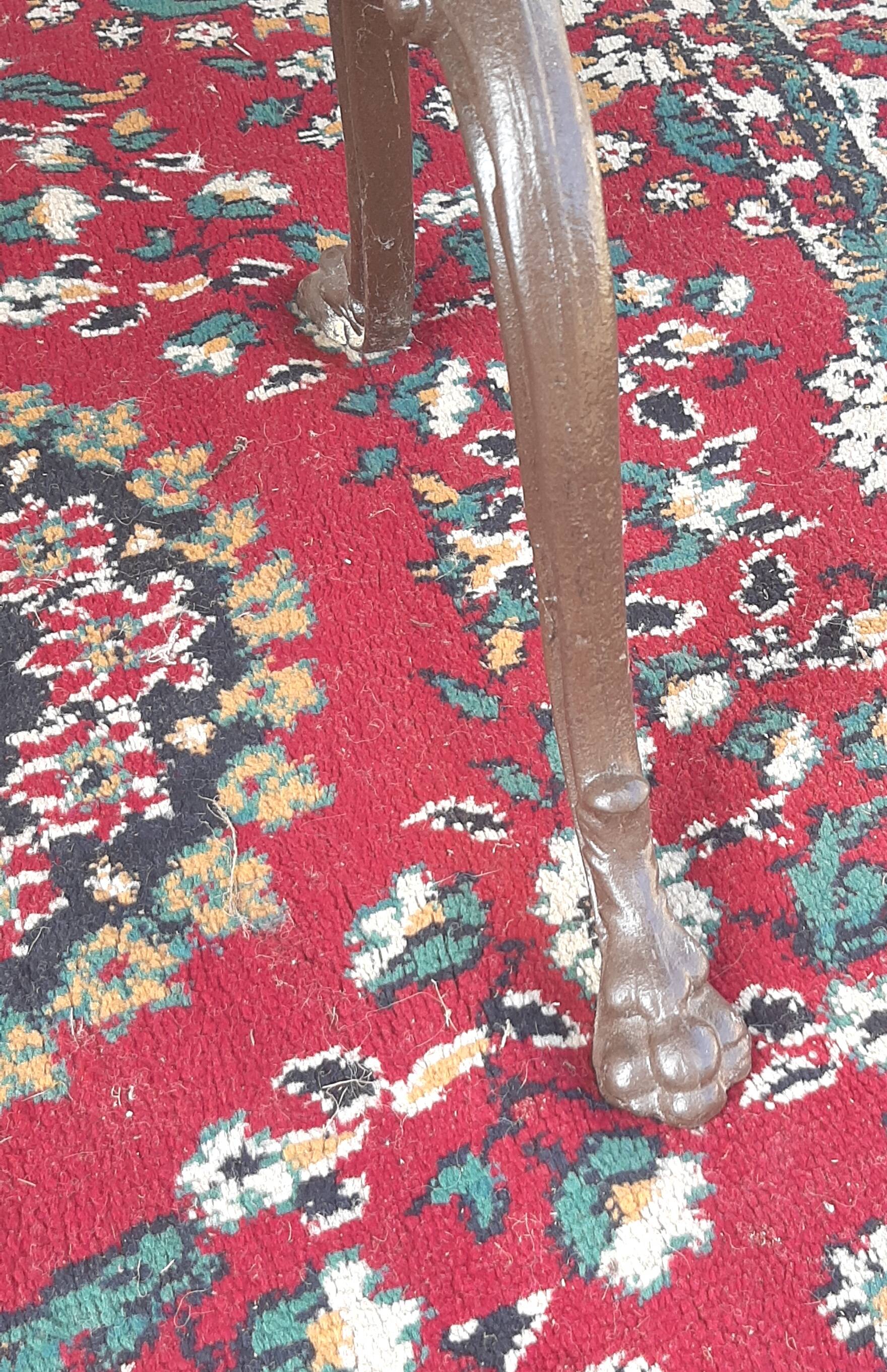 Large bistro table with cast iron legs and cherry top