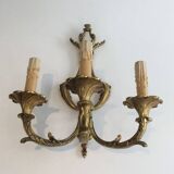 Pair of Louis XV style bronze wall sconces with 3 lights