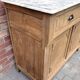 Antique Parisian buffet in oak and Carrara marble