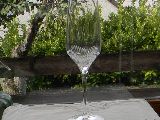 Set of 6 ARQUES crystal champagne flutes. BAVELLA model.