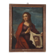 Ancient painting with a religious subject, oil on canvas, 17th century.