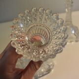 Pair of candlesticks semin worked crystal glass