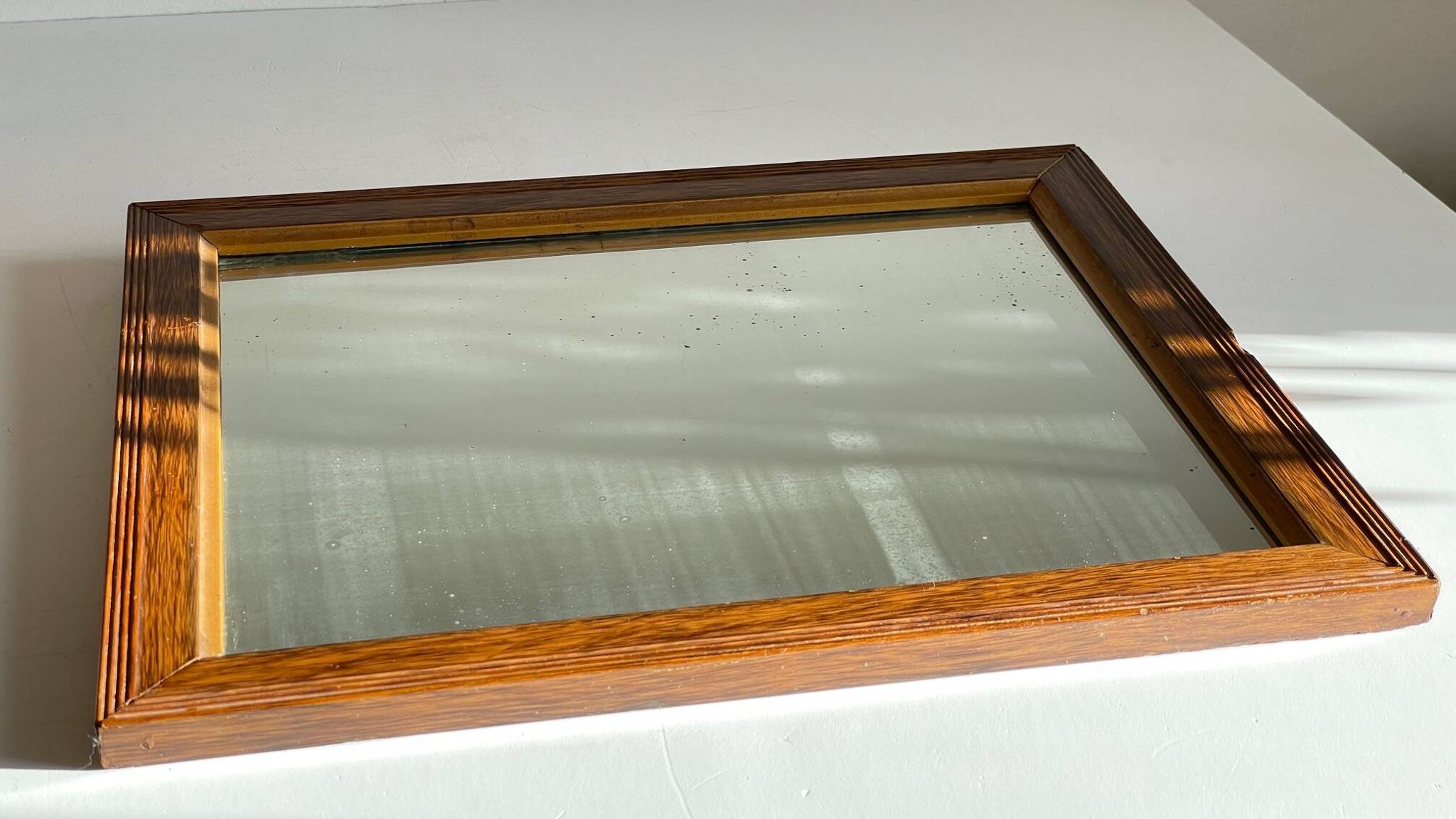 Art deco mirror 1920 wood and silver vintage
