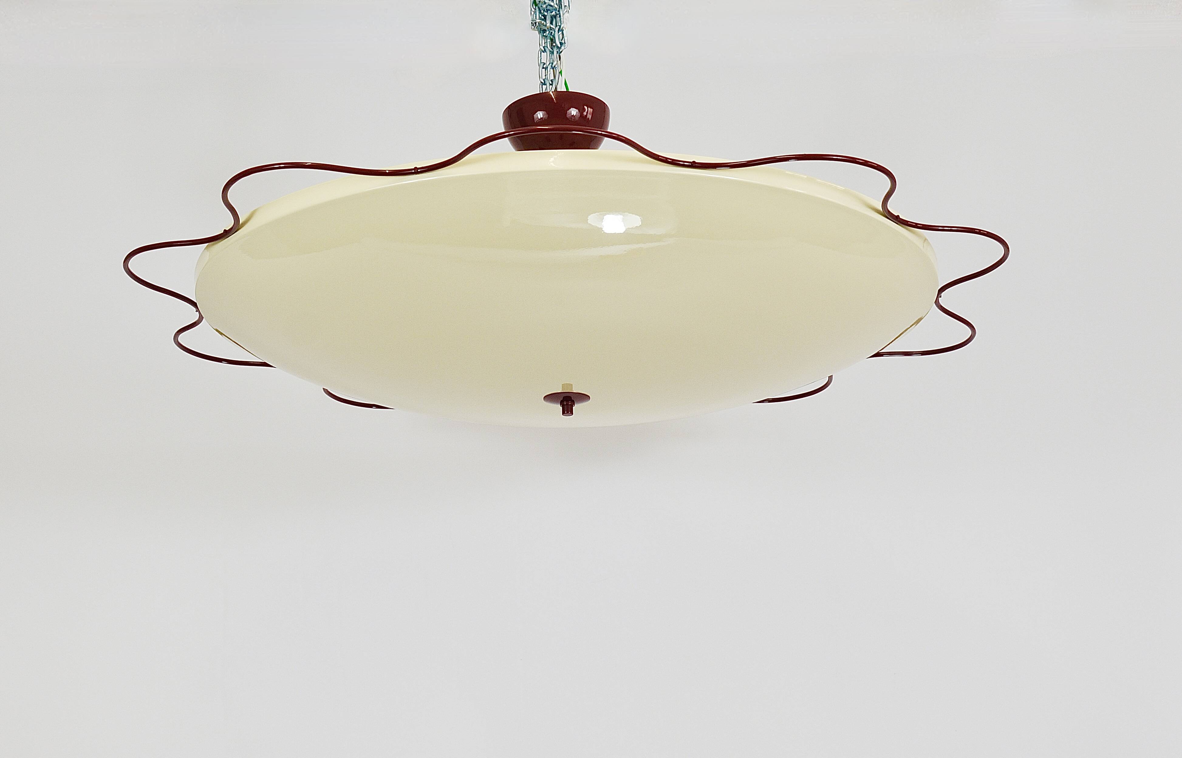 Large flush mount indirect light ceiling fixture from the Filmcasino in Vienna, 1950s.