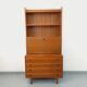 Vintage teak secretary bookcase with storage chest.
