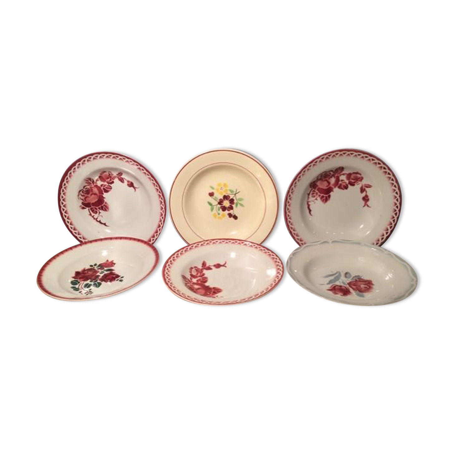 Set of six plates