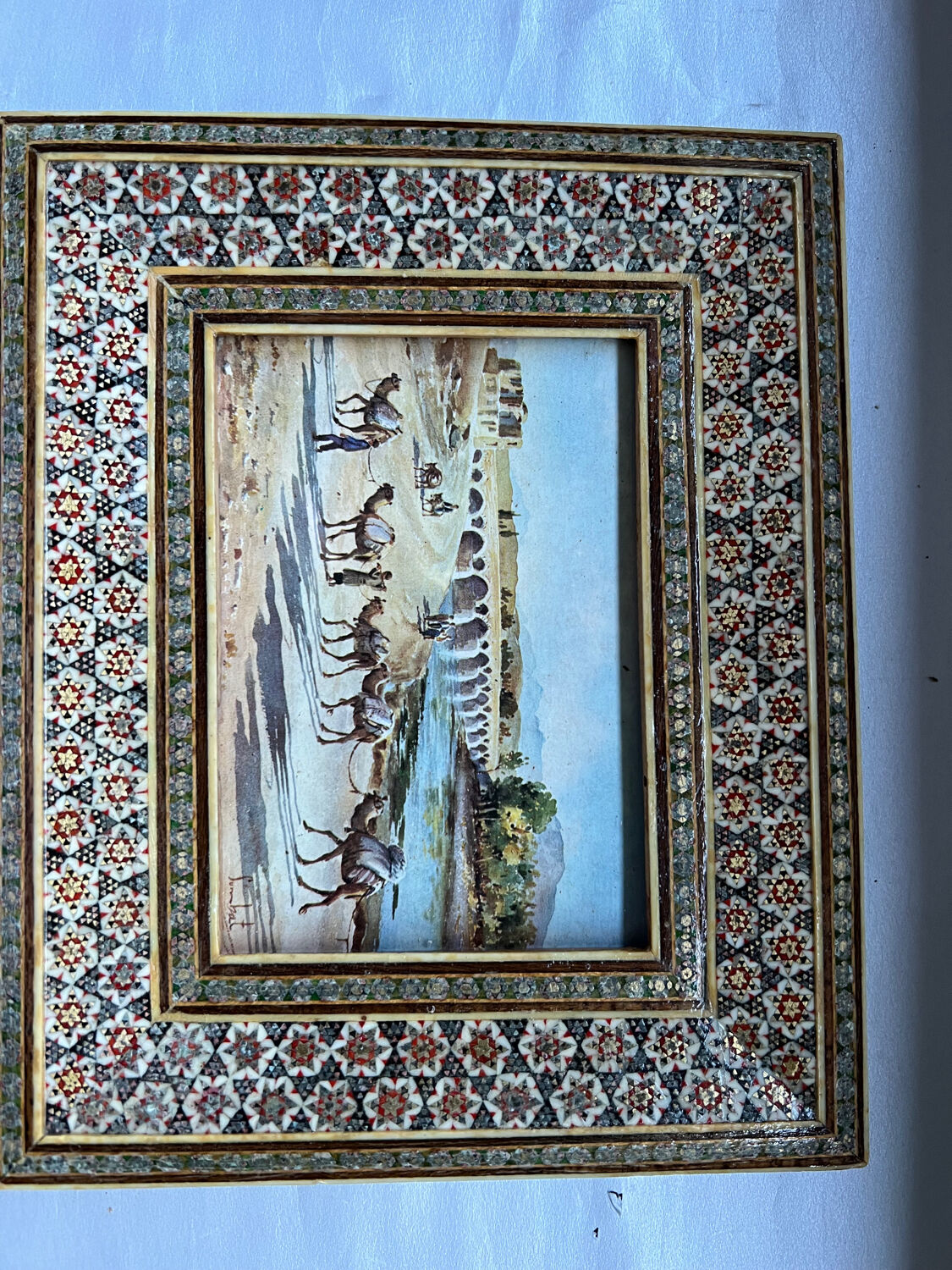 Marquetry photo frame