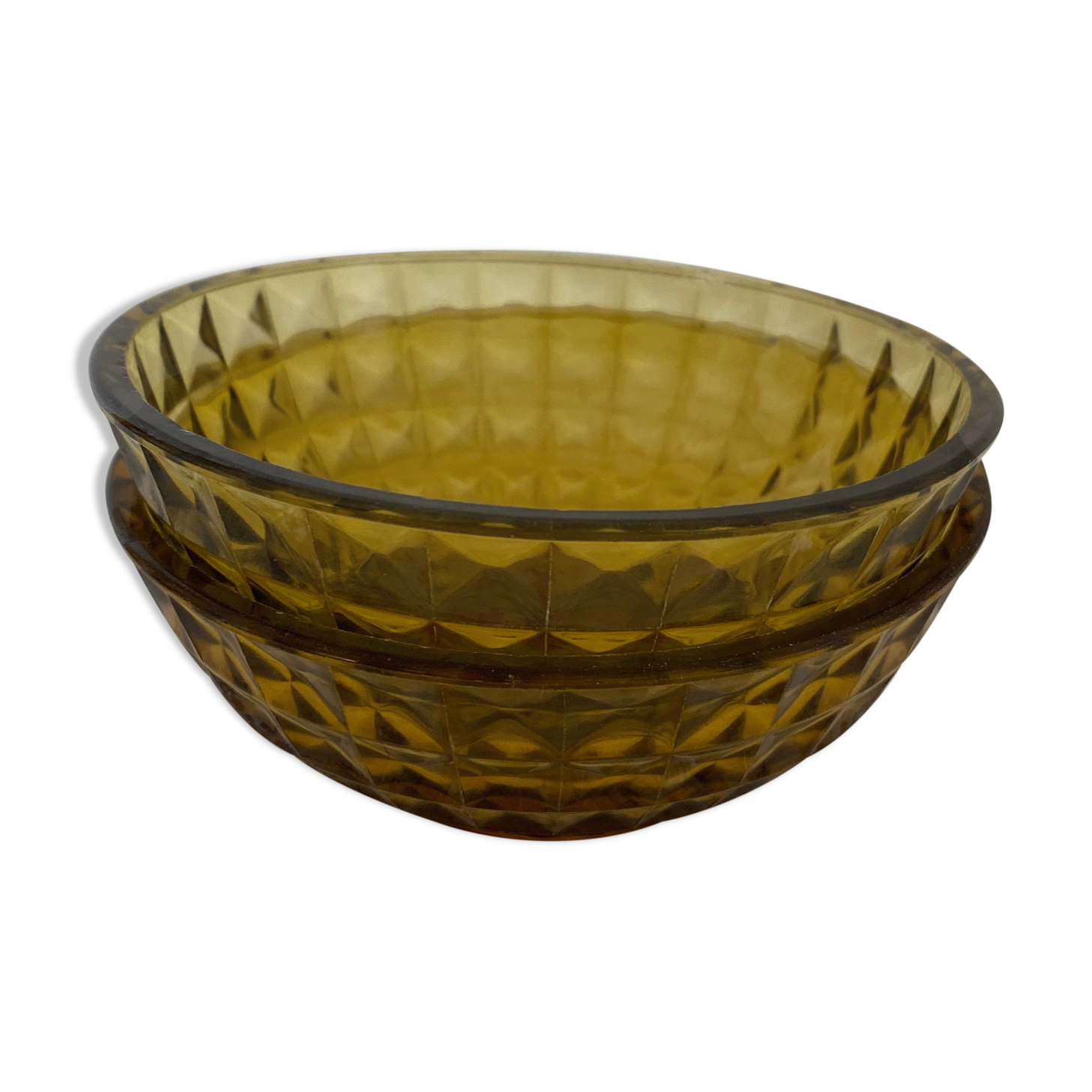 Lot of 2 bowls of amber smoked glass