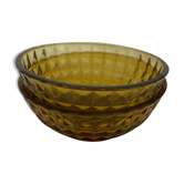 Lot of 2 bowls of amber smoked glass