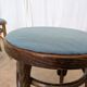 Pair of Vintage Bentwood Stools / Thonet Style / Upholstered Seat in Blue