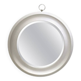 Miroir mural rond en acier argenté attribué à Sergio Mazza, Italie