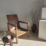 Armchair in natural wood (teak) minimalist design