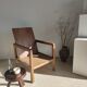 Fauteuil en bois naturel (teck) design minimaliste