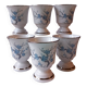 Lot of 6 small porcelain mazagrans FD Chauvigny