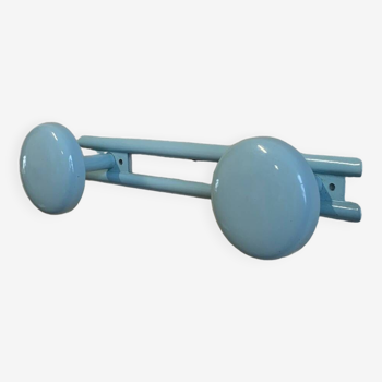 Vintage metal coat rack, sky blue color