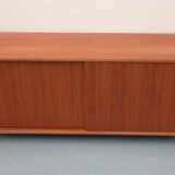 1960s walnut sideboard with sliding doors, 120cm