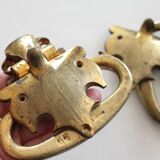 Large antique piano handles, old bronze, hardware.