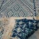 Berber carpet white and blue wool handmade