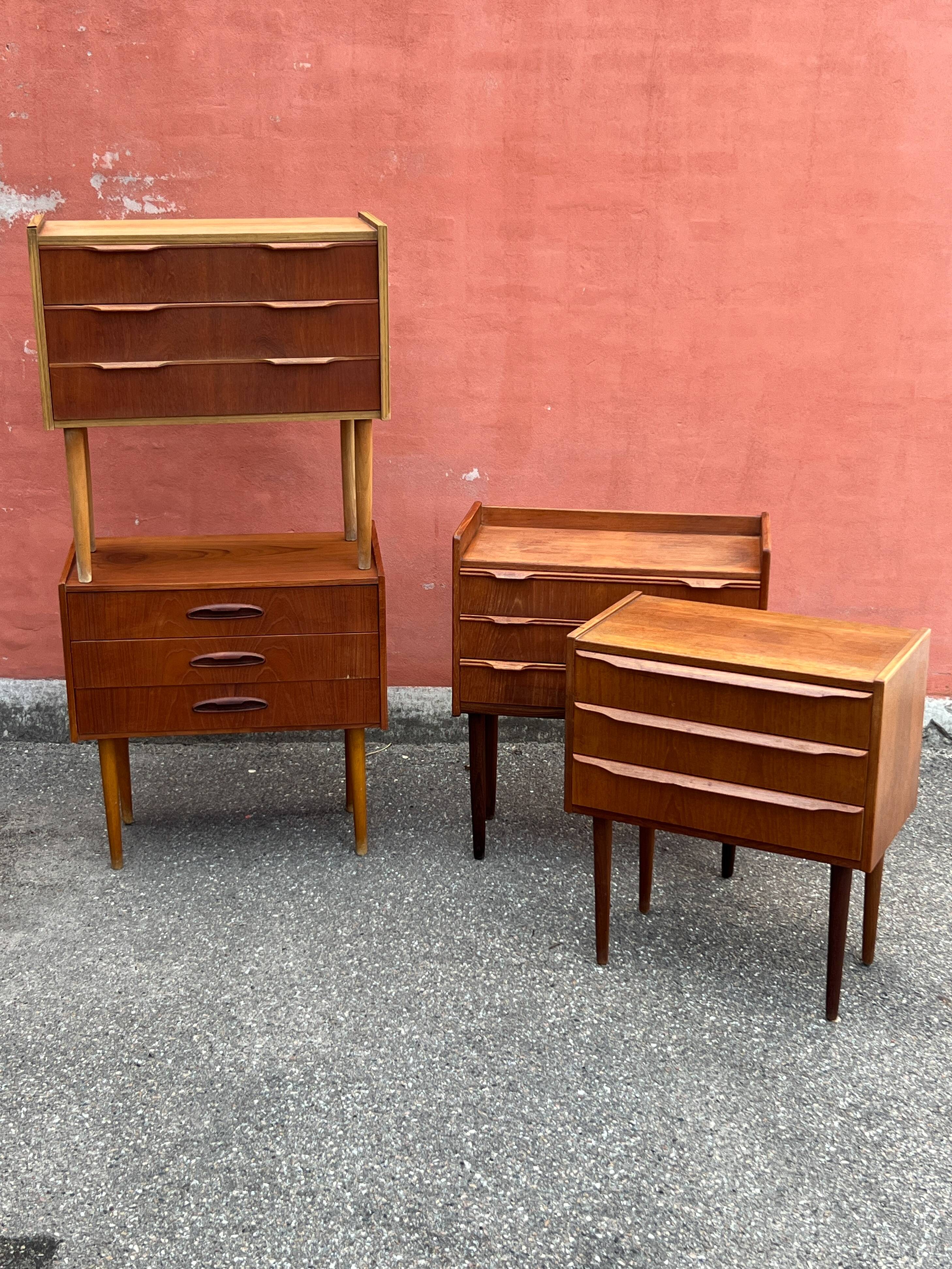 Danish vintage teak chest of drawers / nightstand, mid century modern, 1960