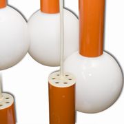 Suspension vintage with five blind Milky glass 1960 / 70s Czechoslovakia