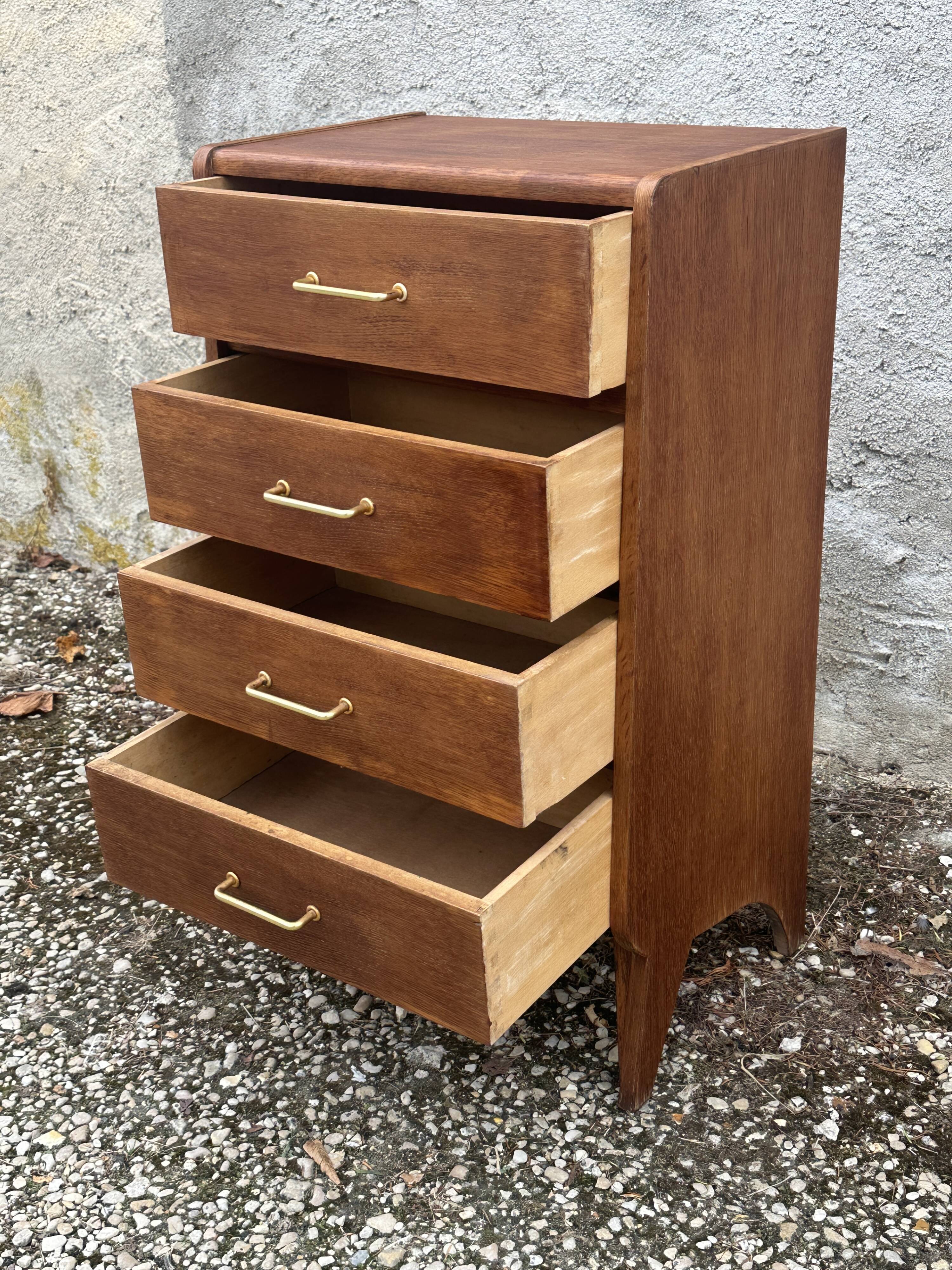 Commode chiffonnier vintage pieds compas design annees 60