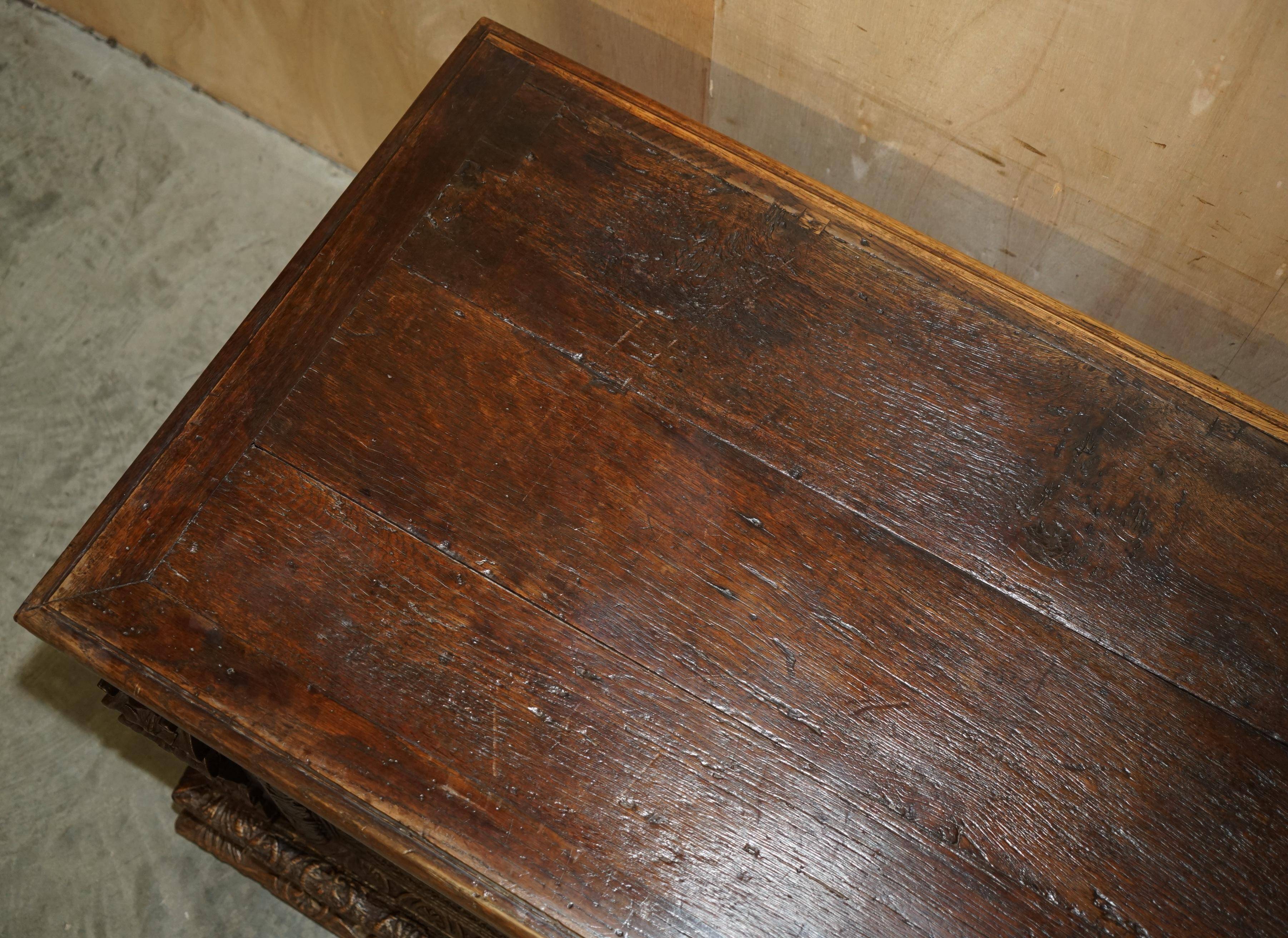 Cassone Bureau Italian Hand-Carved 16th Century