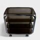 Vintage 80s Side Table – Smoked Glass & Chrome