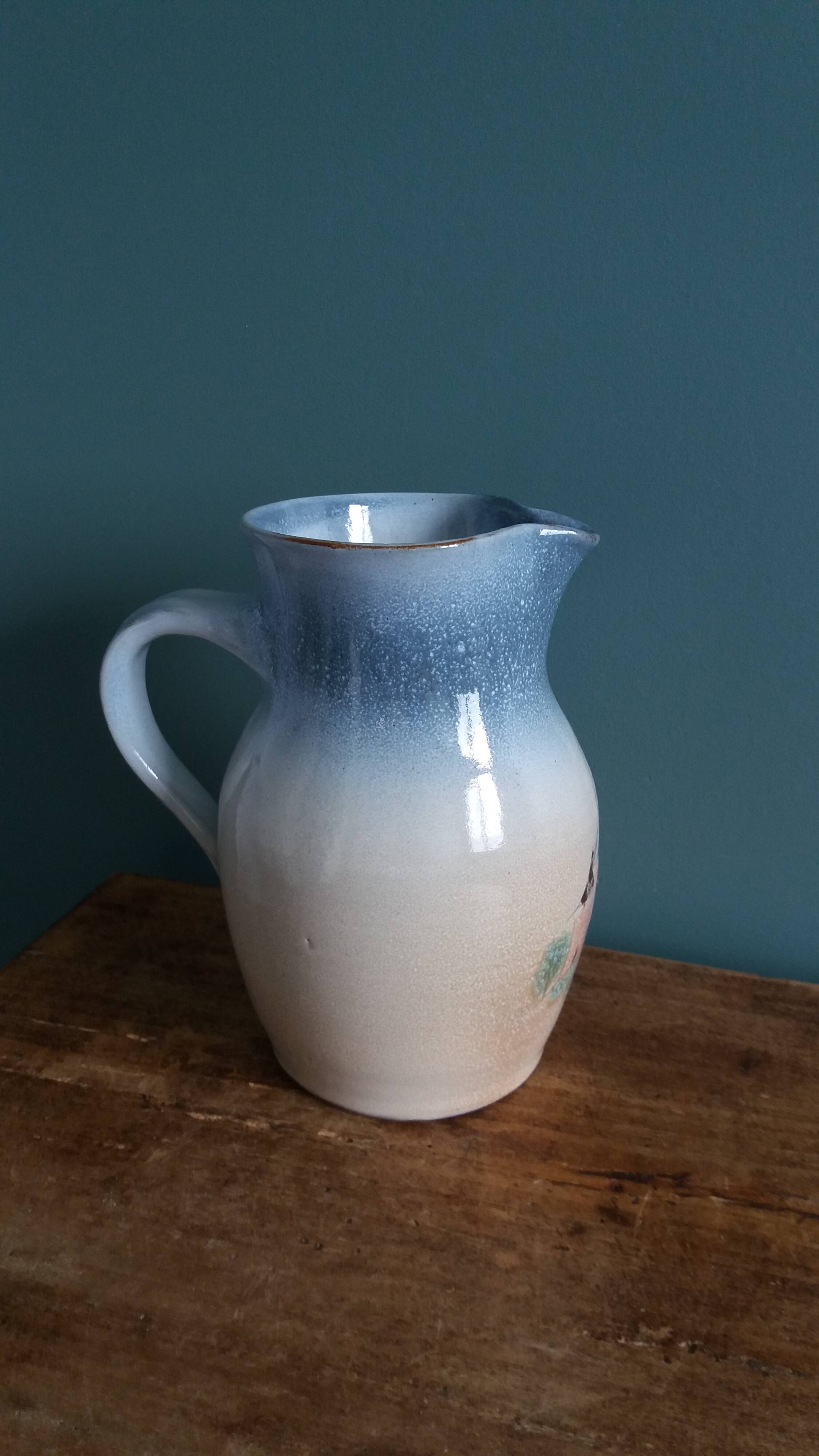 Jug signed by Atch, Chantal and Thierry Robert, Grès du Loir