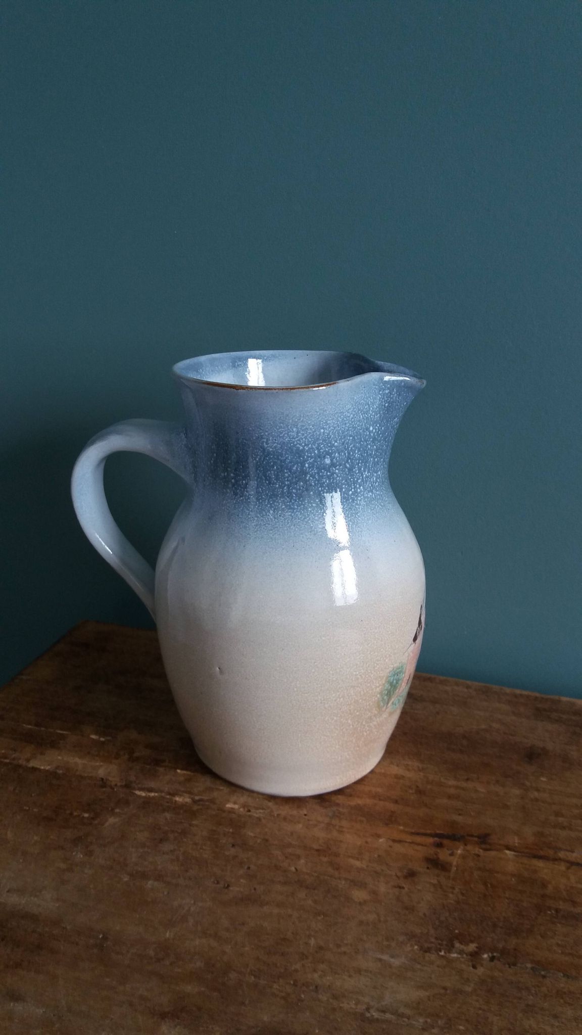 Jug signed by Atch, Chantal and Thierry Robert, Grès du Loir
