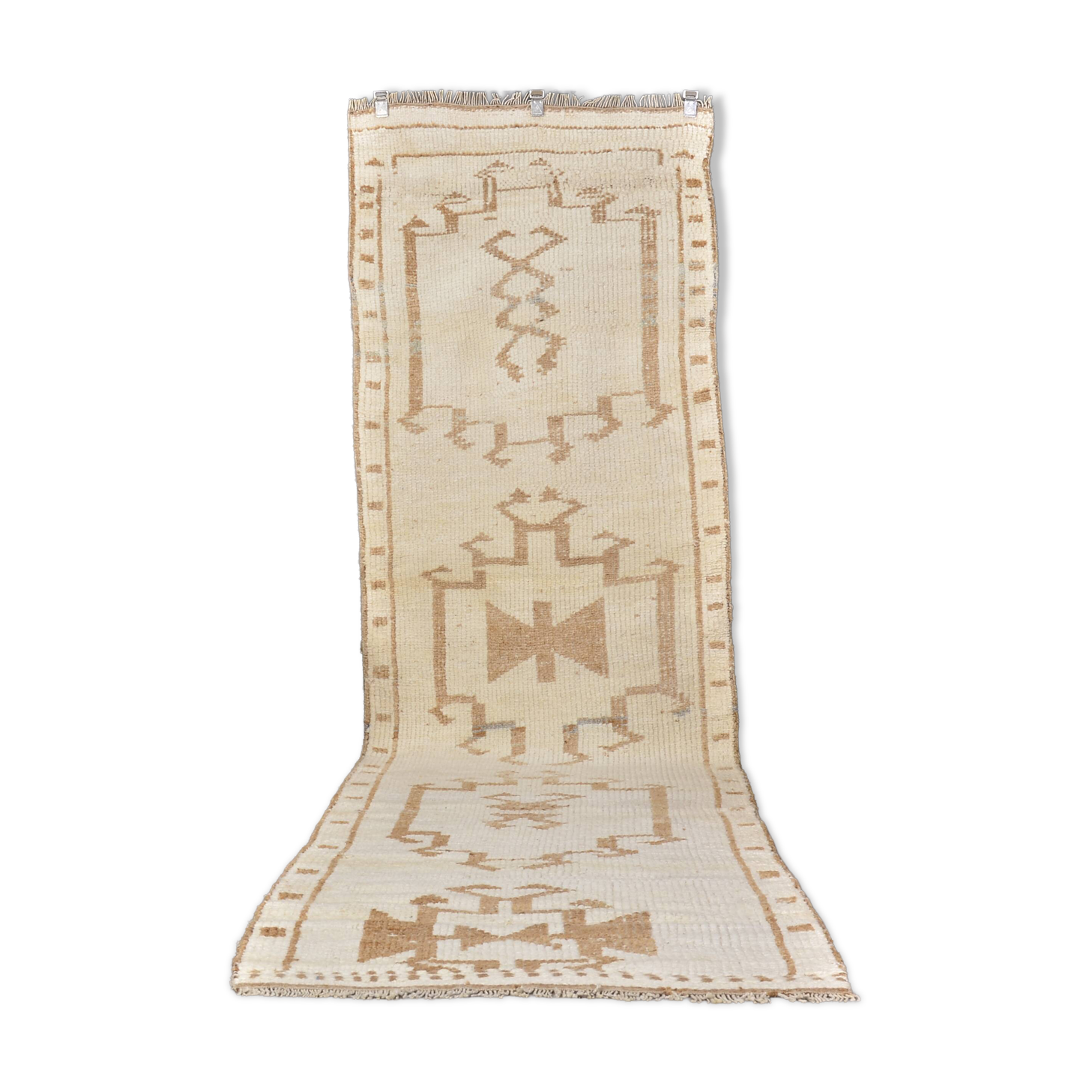 White Kurdish Hallway Runner sku 2409