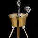 Adjustable ceiling suspension in brass and glass Anonymous Sweden 1960