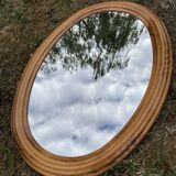 Oval wooden mirror 46x72cm