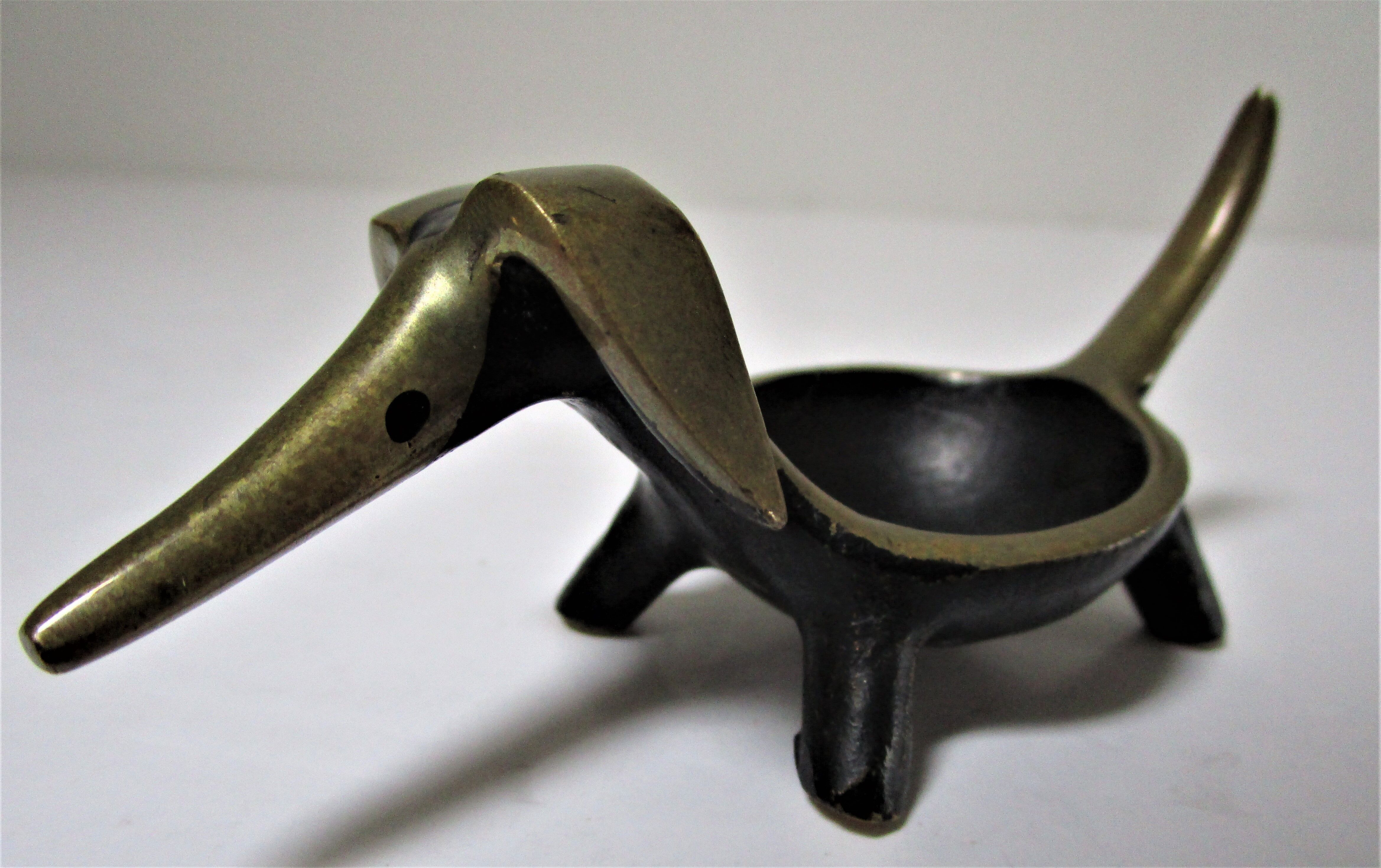 Zoomorphic bronze dachshund ashtray 50s
