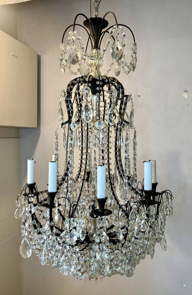 Grand lustre cage italien