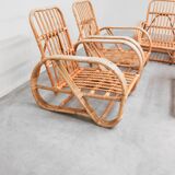 Ensemble de salon en rotin vintage