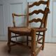 French country provence beech wood armchair with rush wicker seat