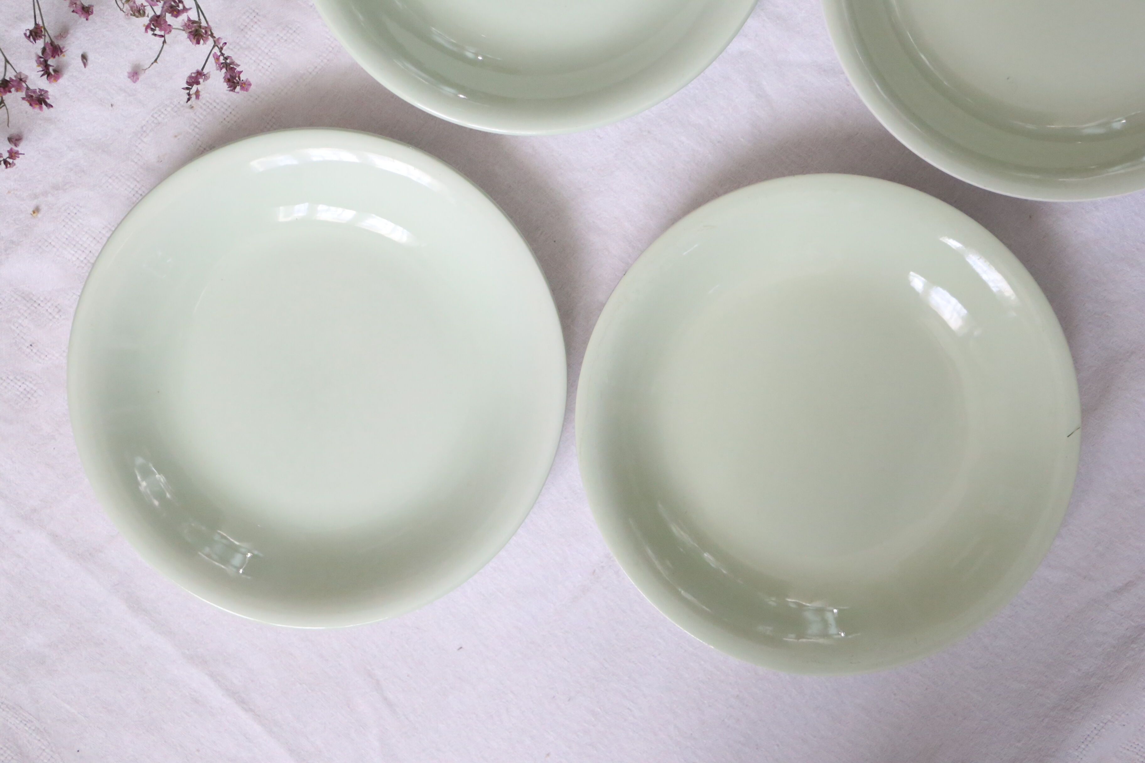 Set of 8 plates ceramic caps / hollows, Salins, vintage