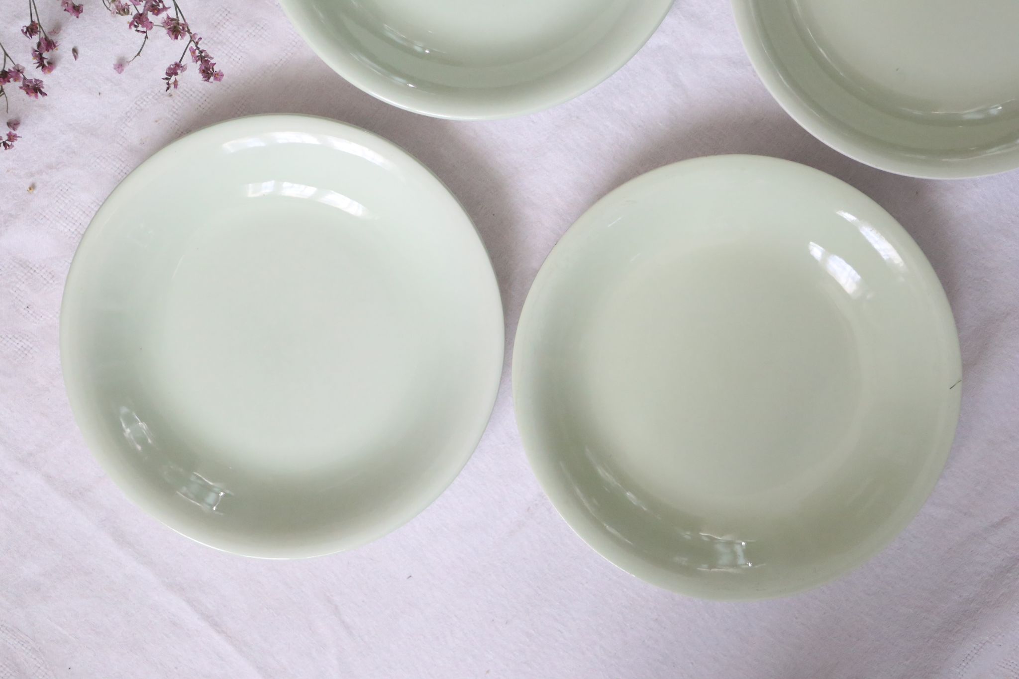Set of 8 plates ceramic caps / hollows, Salins, vintage