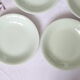 Set of 8 plates ceramic caps / hollows, Salins, vintage