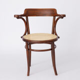 Vintage desk chair bentwood Viennese braid Fischel Austria
