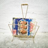 Guitar magazine rack in gold metal